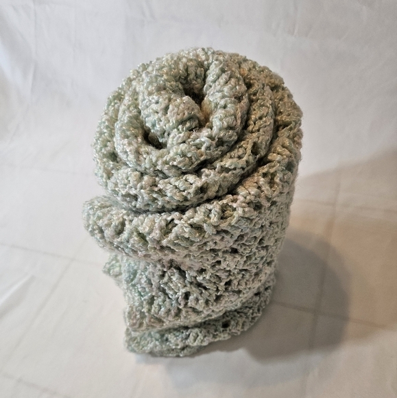Handmade Crochet Blanket 40x40 Soft Lacy Afghan Pastel Baby Heirloom Cozy Throw - Picture 5 of 17